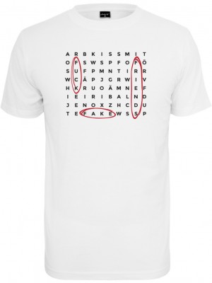Мъжка тениска в бял цвят Mister Tee Crossword 
