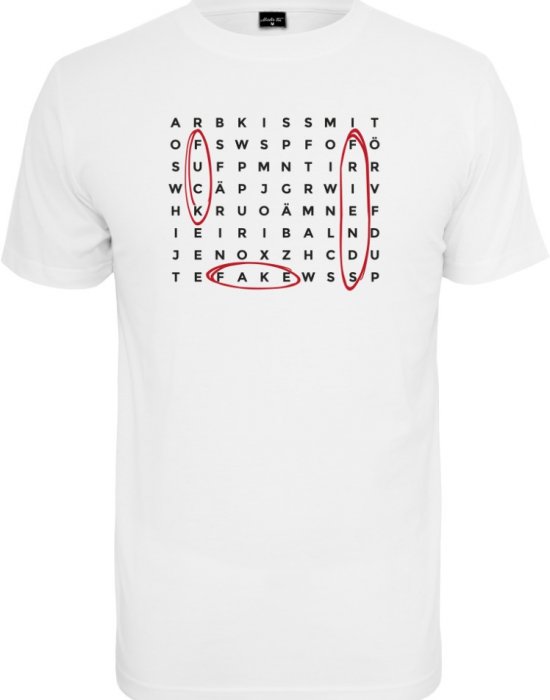 Мъжка тениска в бял цвят Mister Tee Crossword, Mister Tee, Тениски - Complex.bg