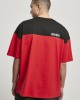 Мъжка тениска в черно и червено Urban Classics Oversized Color Block Logo Tee, Urban Classics, Тениски - Complex.bg