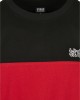 Мъжка тениска в черно и червено Urban Classics Oversized Color Block Logo Tee, Urban Classics, Тениски - Complex.bg