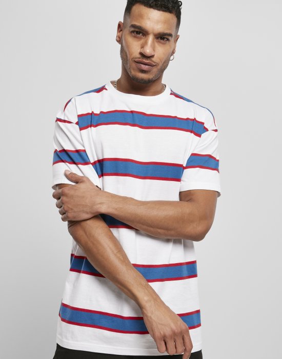 Мъжка раирана тениска в бял цвят Urban Classics Light Stripe, Urban Classics, Тениски - Complex.bg