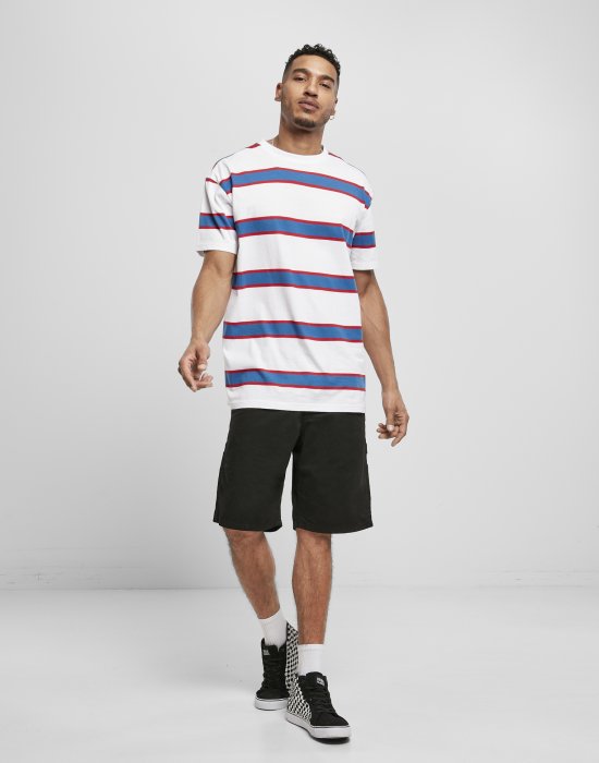 Мъжка раирана тениска в бял цвят Urban Classics Light Stripe, Urban Classics, Тениски - Complex.bg
