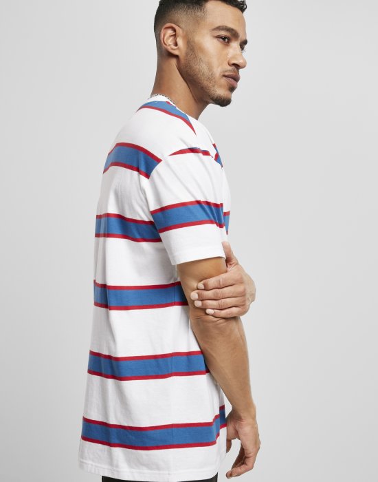 Мъжка раирана тениска в бял цвят Urban Classics Light Stripe, Urban Classics, Тениски - Complex.bg