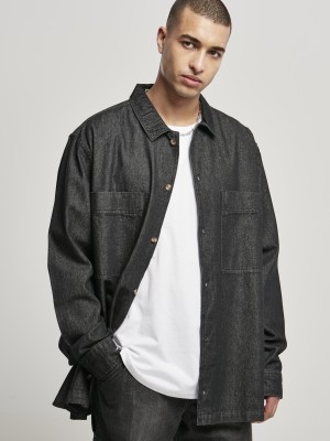 Мъжка дънкова риза в черен цвят Urban Classics Oversized Denim Shirt 