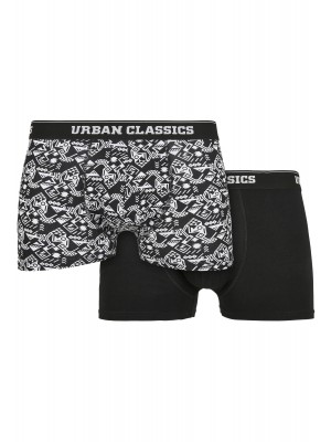 Комплект два чифта боксерки Urban Classics от органичен памук aop+black 