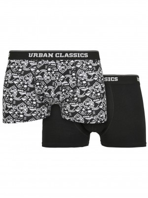 Комплект два чифта боксерки Urban Classics от органичен памук aop+black 