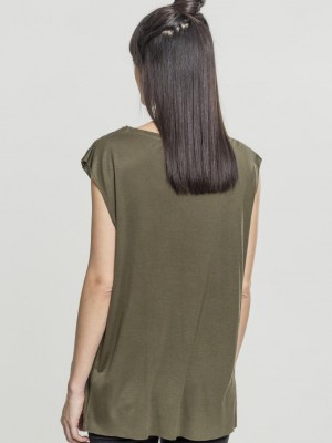 Дамска тениска в тъмнозелено Urban Classics