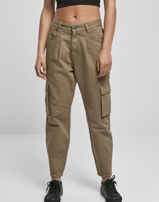 Дамски карго панталон в цвят каки Urban Classics Ballon Fit Cargo Twill Pants, Urban Classics, Панталони - Complex.bg