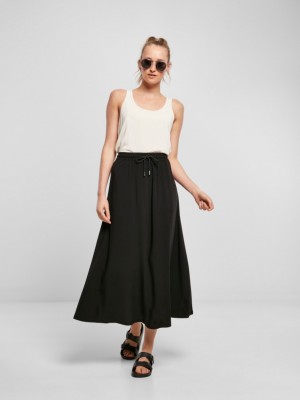 Дамска пола в черен цвят Urban Classics Viscose Midi 