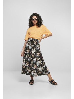 Дамска пола в флорален десен Urban Classics Viscose Midi 