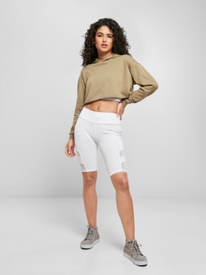 Дамски къс суичър в цвят каки Urban Classics 
