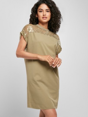 Дамска рокля в цвят каки Urban Classics  Lace Tee