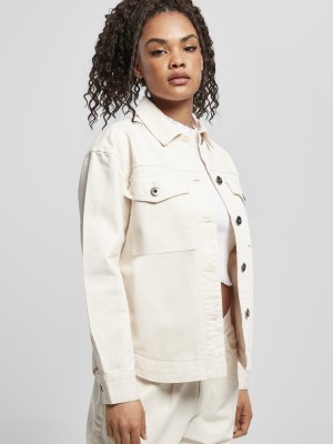 Дамско яке в пясъчен цвят Urban Classics Ladies Oversized Shirt Jacket 