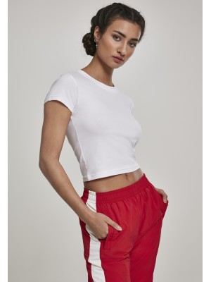 Дамска къса тениска в бял цвят Urban Classics Stretch Jersey Cropped 