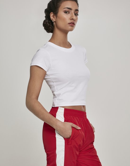 Дамска къса тениска в бял цвят Urban Classics Stretch Jersey Cropped, Urban Classics, Тениски - Complex.bg