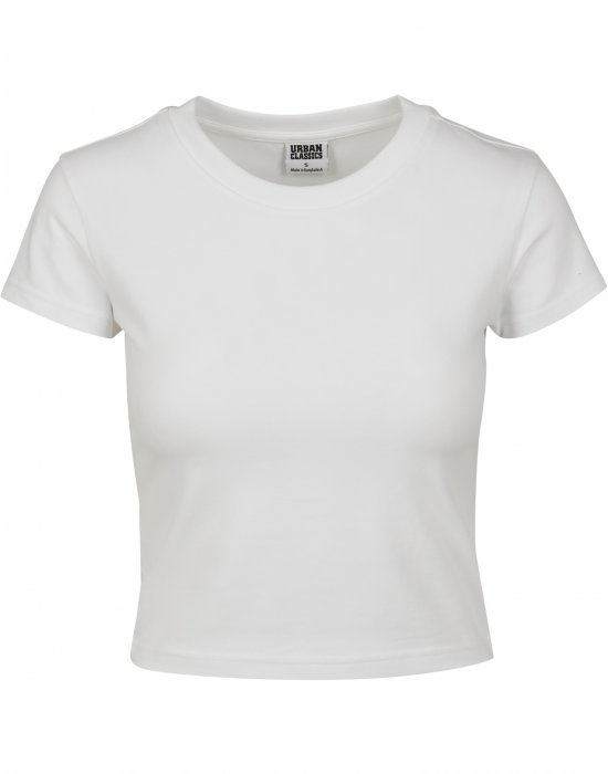 Дамска къса тениска в бял цвят Urban Classics Stretch Jersey Cropped, Urban Classics, Тениски - Complex.bg