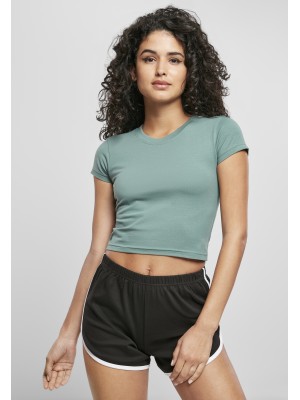 Дамска къса тениска в цвят мента Urban Classics  Stretch Jersey Cropped