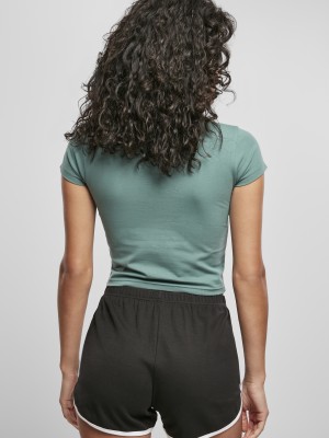 Дамска къса тениска в цвят мента Urban Classics  Stretch Jersey Cropped