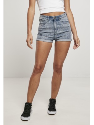 Дамски къси дънкови панталони в светлосин цвят Urban Classics 5 Pocket Shorts light skyblue acid washed 