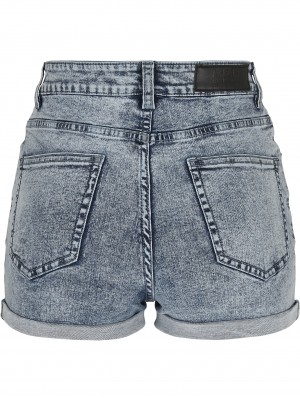 Дамски къси дънкови панталони в светлосин цвят Urban Classics 5 Pocket Shorts light skyblue acid washed 