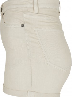 Дамски къси дънкови панталони в пясъчен цвят Urban Classics 5 Pocket Shorts 