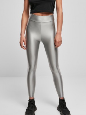 Дамски клин в сребрист цвят Urban Classics Highwaist Shiny 