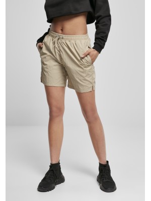 Дамски къси панталони в бежов цвят Urban Classics Crinkle 