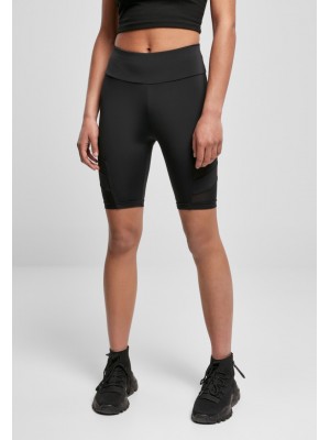 Дамски къс клин в черен цвят Urban Classics High Waist Tech Mesh Cycle 