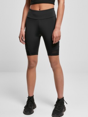 Дамски къс клин в черен цвят Urban Classics High Waist Tech Mesh Cycle 