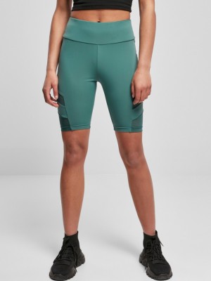 Дамски къс клин в цвят мента Urban Classics  High Waist Tech Mesh Cycle 