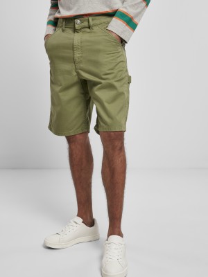 Мъжки къси панталони в масленозелен цвят Urban Classics Carpenter