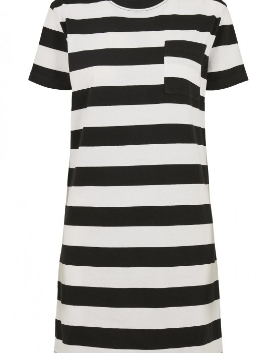 Дамска рокля в черно и бяло Urban Classics Ladies Stripe Boxy Tee Dress, Urban Classics, Жени - Complex.bg