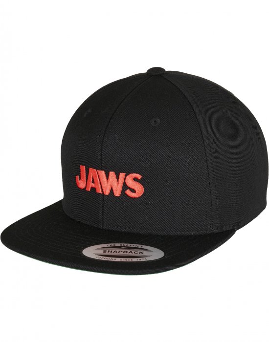 Шапка с козирка в черен цвят Merchcode Jaws Logo Snapback, MERCHCODE, Шапки с козирка - Complex.bg