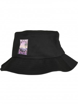 Шапка идиотка в черен цвят Merchcode Miami Vice Print