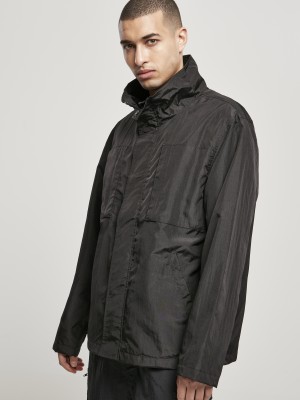 Мъжка ветровка в черен цвят Urban Classics Double Pocket Nylon Crepe Jacket 