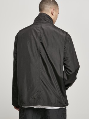Мъжка ветровка в черен цвят Urban Classics Double Pocket Nylon Crepe Jacket 