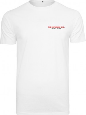 Мъжка тениска в бял цвят Mister Tee Biggie Ready To Die Tracklist 