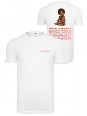 Мъжка тениска в бял цвят Mister Tee Biggie Ready To Die Tracklist 