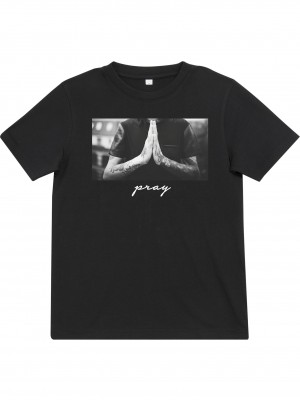 Детска тениска в черен цвят Mister Tee Kids Pray