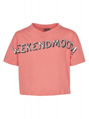 Детска тениска в розов цвят Mister Tee Kids Weekend Mood