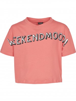 Детска тениска в розов цвят Mister Tee Kids Weekend Mood