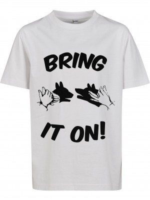 Детска тениска в бял цвят Mister Tee Kids Bring It On 