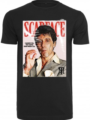 Мъжка тениска в черен цвят Merchcode Scarface Magazine Cover 
