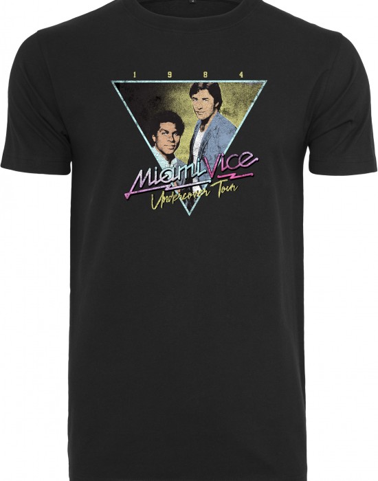 Мъжка тениска в черен цвят Merchcode Miami Vice Retro, MERCHCODE, Тениски - Complex.bg