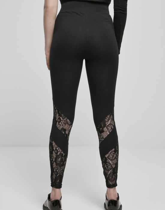 Дамски клин в черен цвят Urban Classics Ladies Highwaist Lace Inset, Urban Classics, Клинове - Complex.bg