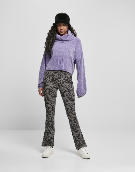 Дамски къс пуловер в лилав цвят Urban Classics Ladies Short Chenille Turtleneck Sweater, Urban Classics, Блузи - Complex.bg