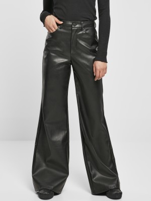 Дамски панталони от изкуствена кожа Urban Classics Ladies Faux Leather Wide Leg Pants
