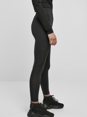 Дамски клин в черен цвят Urban Classics Ladies Highwaist Biker Tech Mesh 