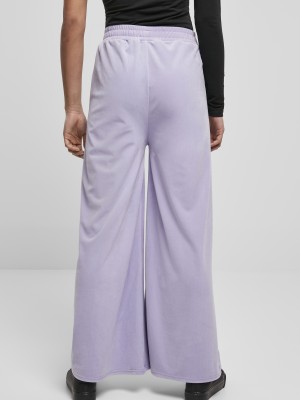 Дамски панталон в лилав цвят Urban Classics Ladies High Waist Straight Velvet 