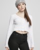 Дамска жилетка в бял цвят Urban Classics Ladies Cropped Rib Cardigan, Urban Classics, Блузи - Complex.bg